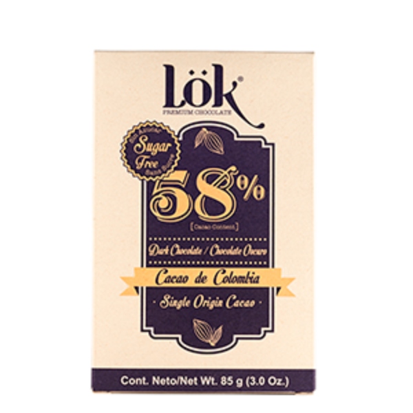 Chocolate Lok 58 Cacao Sugar Free 85 g