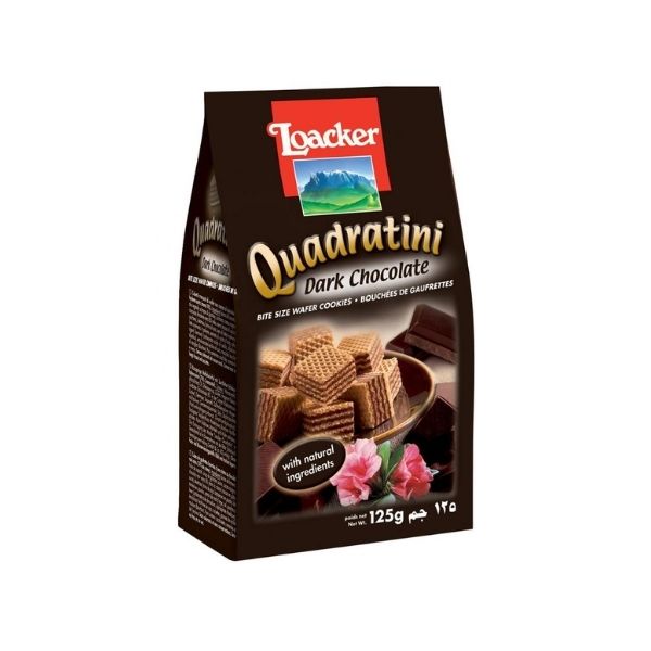 Galletas Loacker Quadratini Chocolate Dark 125g