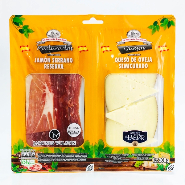 Tapa Jamón Serrano y Queso de Oveja La Factoria 200g