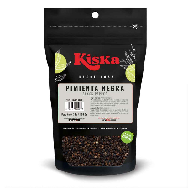 Condimento Pimienta Negra Kiska 30g