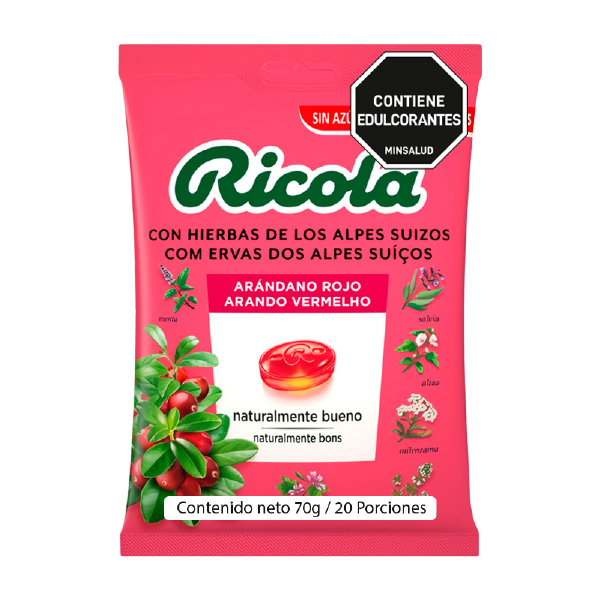Dulces Ricola SF Arandano 70g